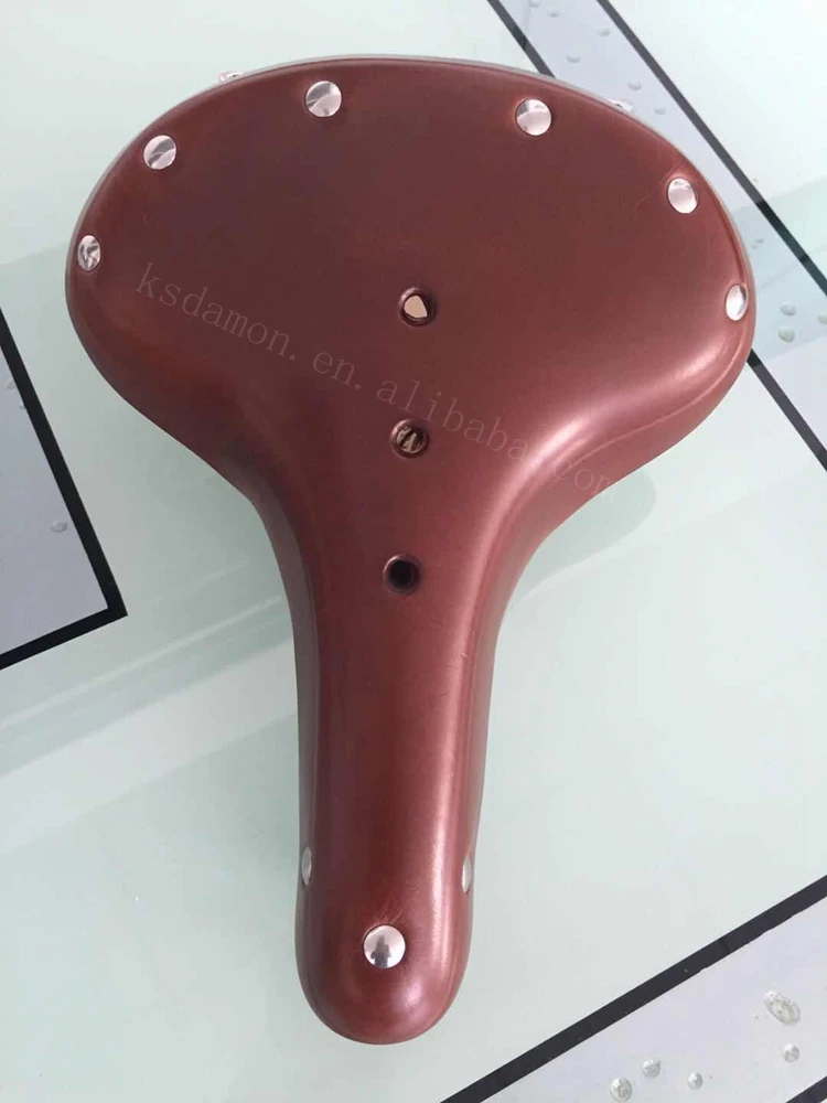 Gyes GS-07S Cow Leather Retro Riveted Road Bike Saddle