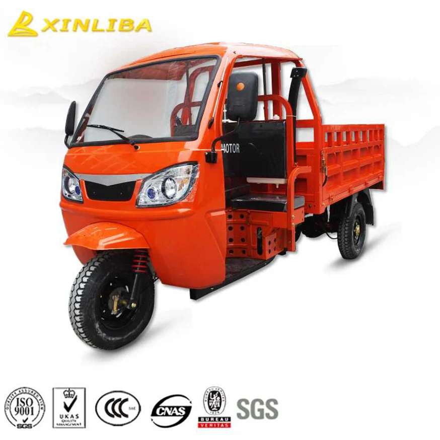 Top quality 300cc three wheel tricycle cargo motorcycle with cabin