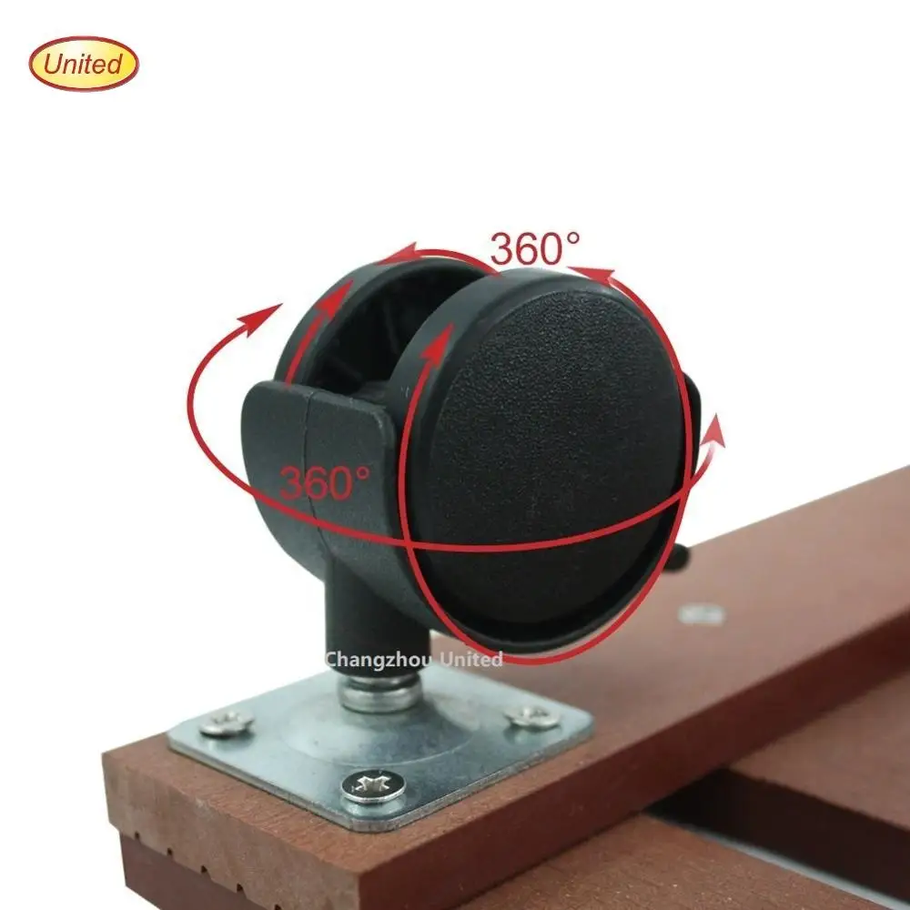 Round Outdoor Plant Caddy WPC Weather Rot Rustproof Ball Bearing Casters Brakes Double Layers Indoor Dolly with wheels