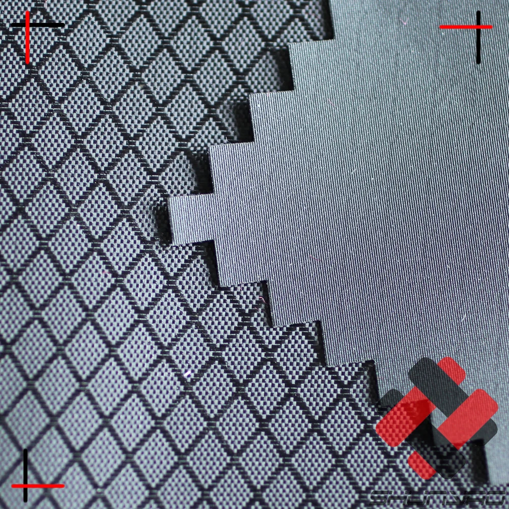 
wholesale cheap polyester oxford Shiny Diamond lattice dobby ripstop with PVC bonded school bag fabric 