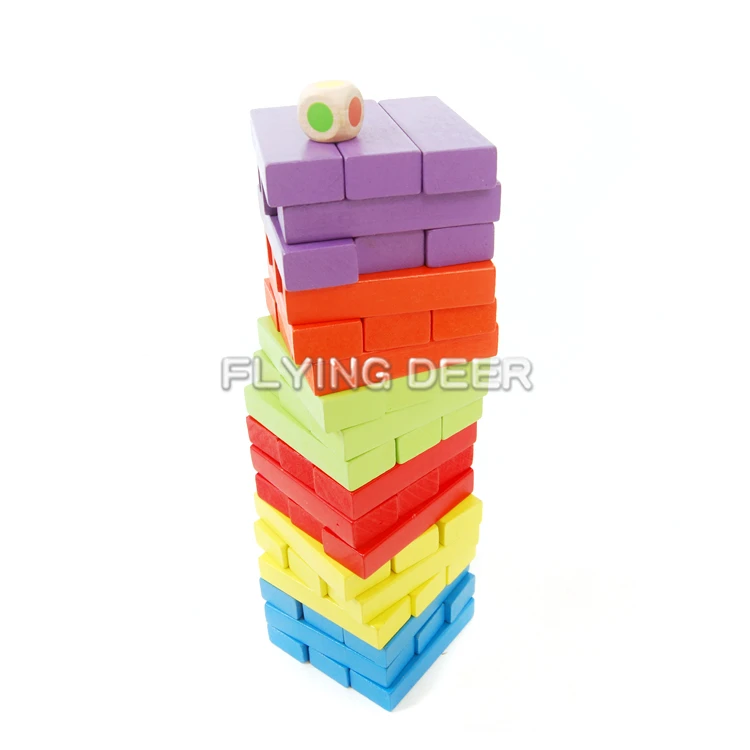 New Product Children Stacking Blocks Game Wooden Tumbling Tower