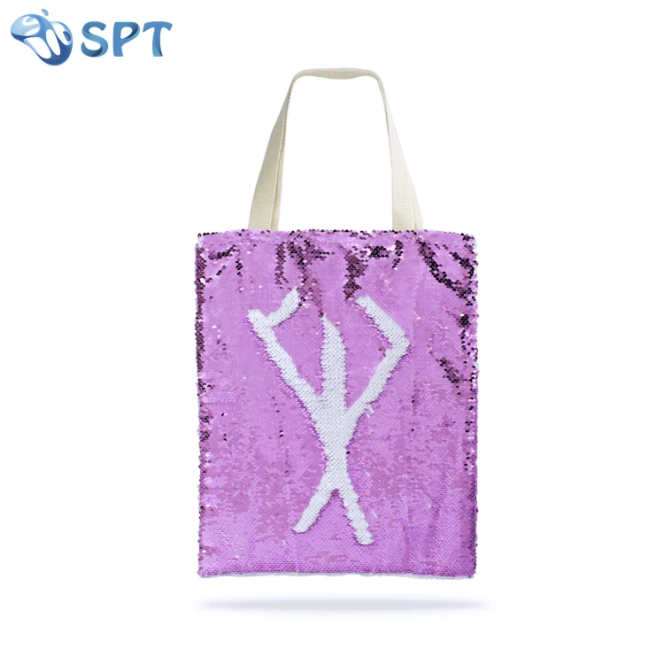 Sublimation Magic Cotton and Linen Bag Sequin Shopping Bag