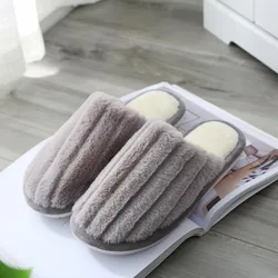 Winter new cute bowknot household  warm slippers men and women indoor couples cotton slippers