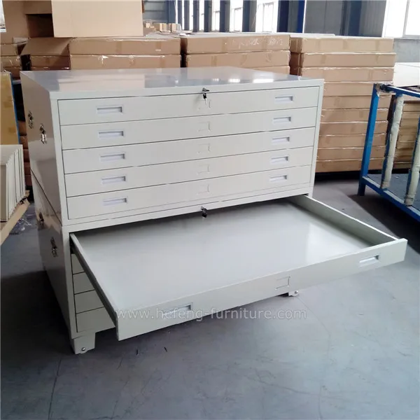 Assembled Metal Lockable Drawer Flat File Map Drawing Storage Cabinet
