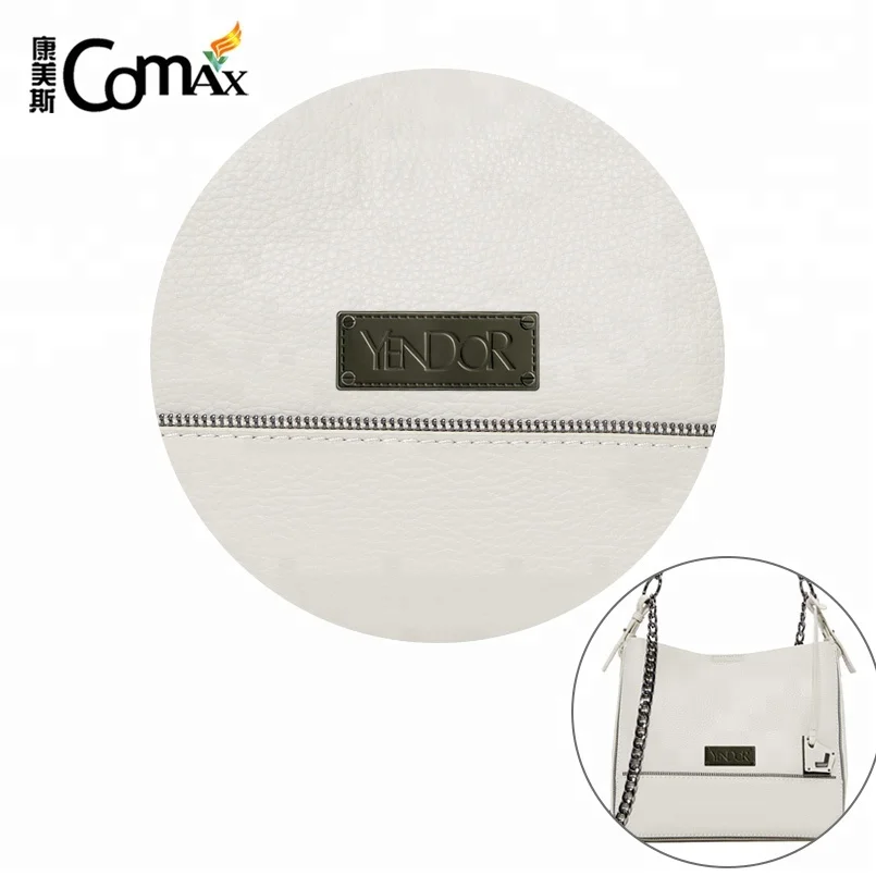 Custom Gunmetal Metal Label Engraved Logo 4 Corners with Screws Decoration for Bags