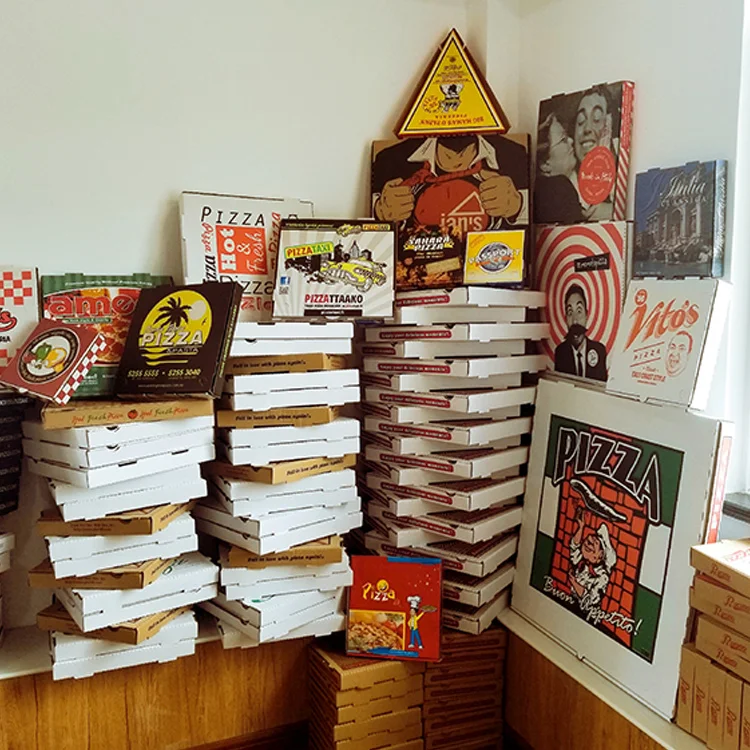 Corrugated carton frozen pizza box for scooter