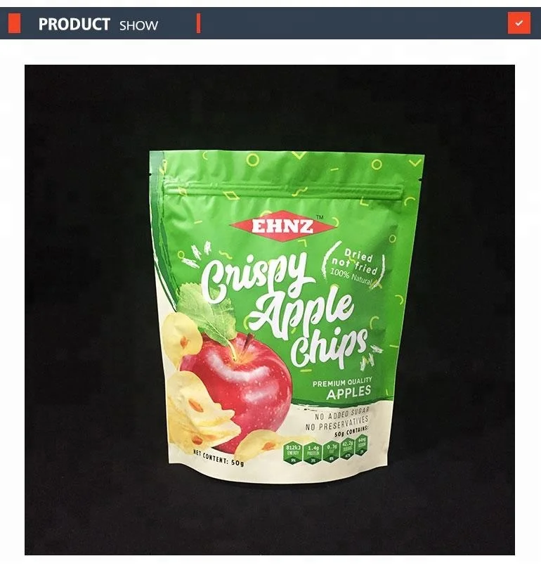 Stand up chips packing zip lock aluminum foil bag