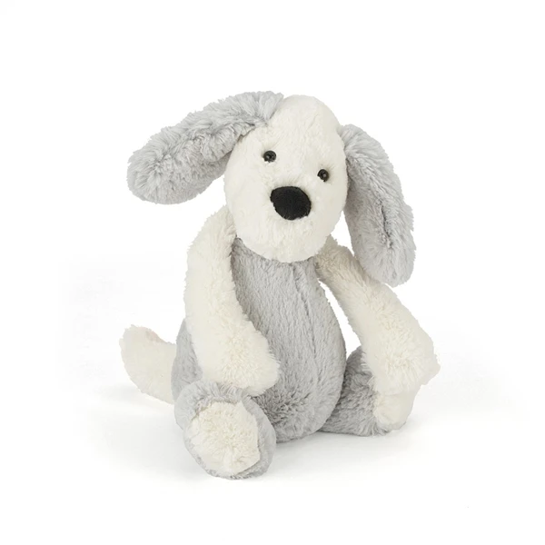 Promotional gifts plush white and black dog stuffed toy
