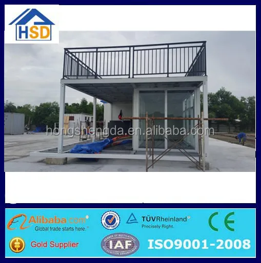pre-made flat pack foldable house mobile coffee bar cafe container