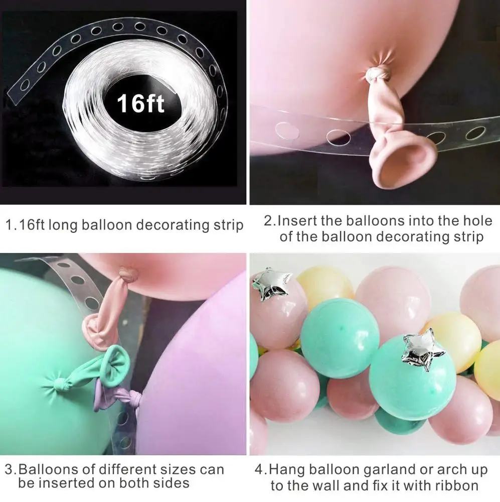 Balloons Garland Arch Kit for Girl Birthday Baby Shower Bachelorette Party Centerpiece Backdrop Background Decorations