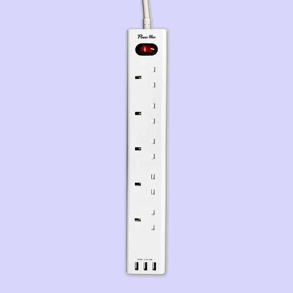 quality CE approval power strip BS CE uk plug socket switch extension UKCE 4 OUTLET EXTENSION LEAD WITH USB