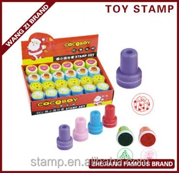Plastic self inking stamp deskmate toy stamp set