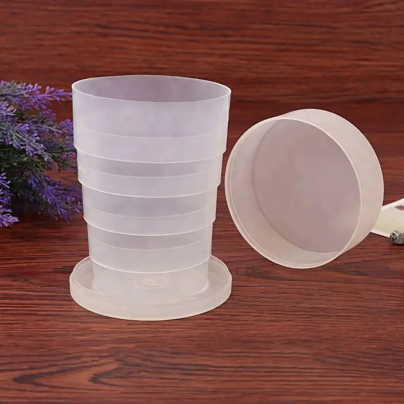 500ml Food Grade Plastic Telescopic Folding Cup Collapsible Cup Foldable Cup with ml marks