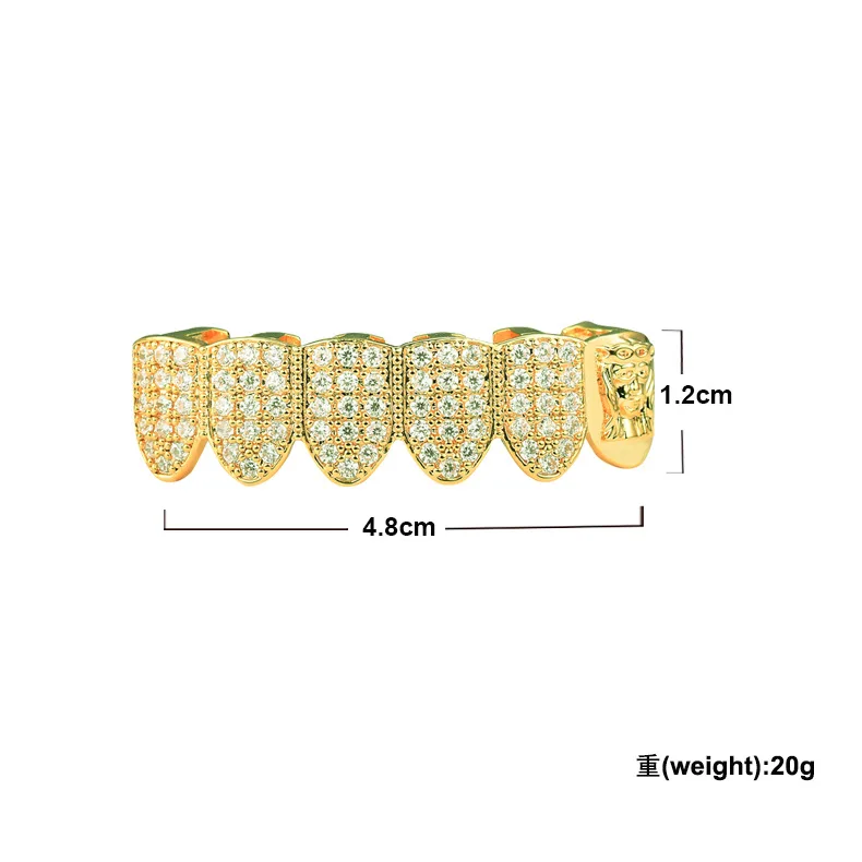 Hip Hop Body Jewelry Gold Plated Dental Grillz Iced Out Zircon Jesus Christ Teeth Grillz Halloween Accessory Gift