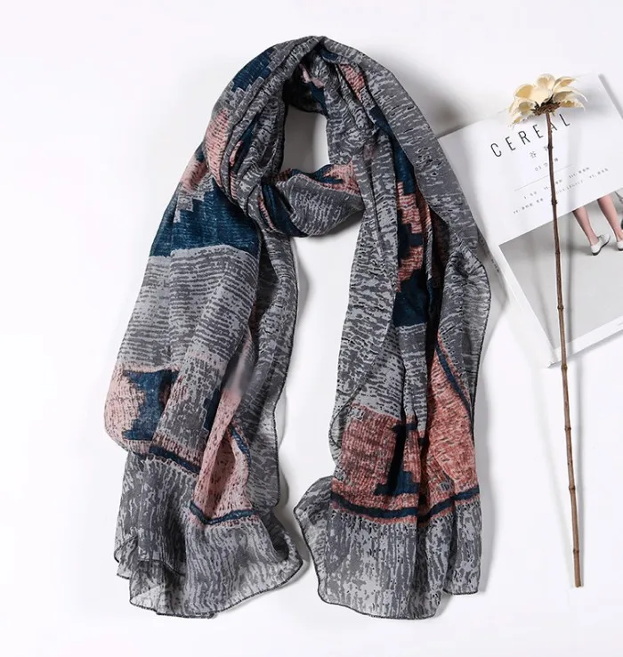 2022 winter autumn color fashion cotton scarf shawl lady comfortable scarves