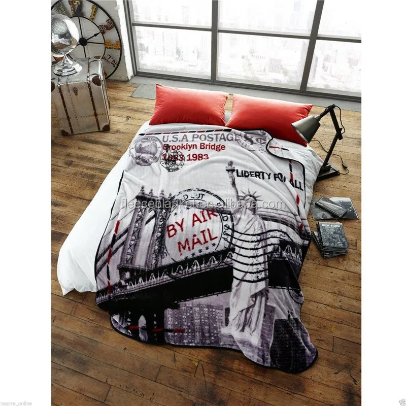 Удивительный дизайн печатных коралловый флис полиэстер одеяло оптовая