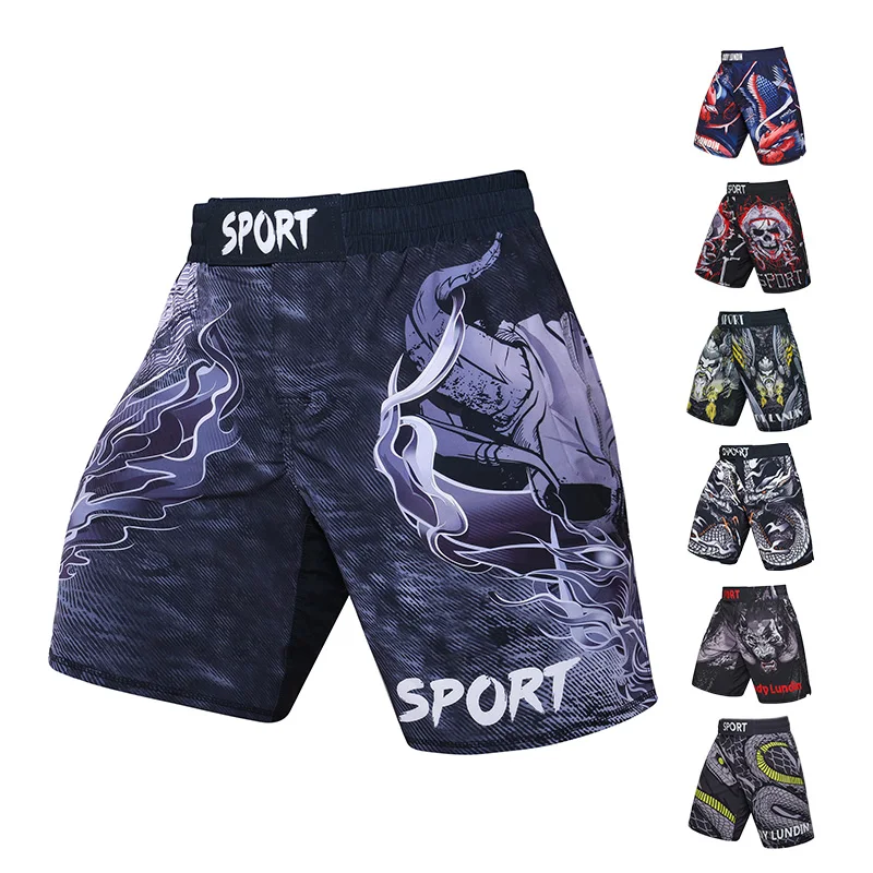 Custom Private Label Mma Shorts Men 3D Boxing Training Shorts Muay Thai Shorts