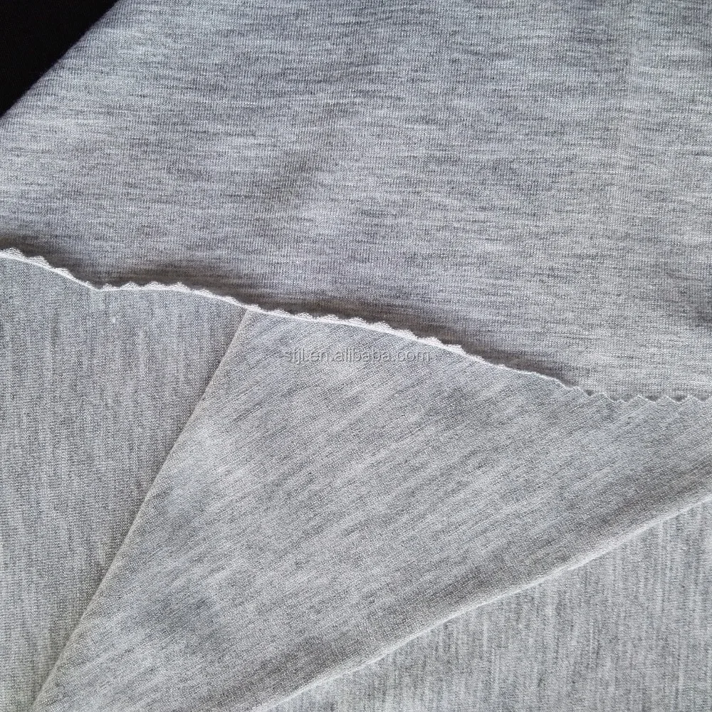 Fabric factory melange gray 40S rayon spandex jersey fabric