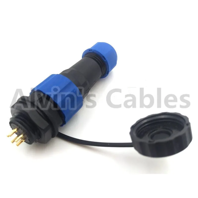 SD16 5 pin External IP68 waterproof outlets 16 mm LED power cord male plug female socket connector