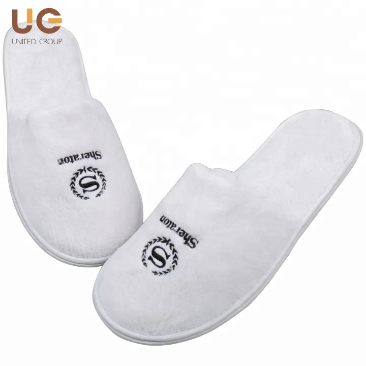 Wholesale customized guest slipper luxury white hotel Slippers