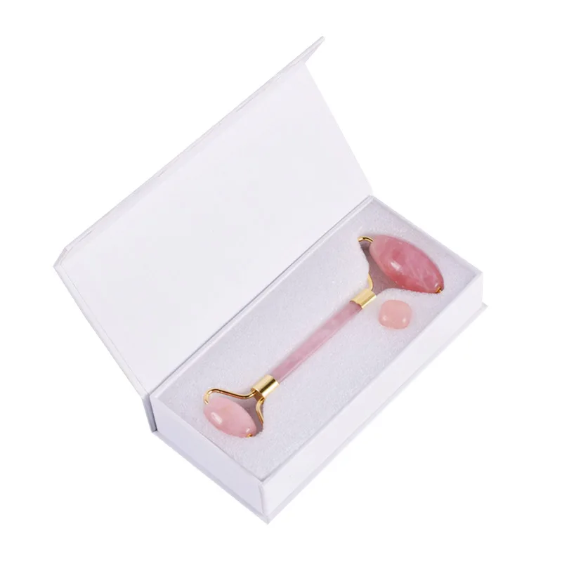 Natural  Anti Aging  Pink Rose Quartz Stone Roller Jade Roller For Face Facial Massage