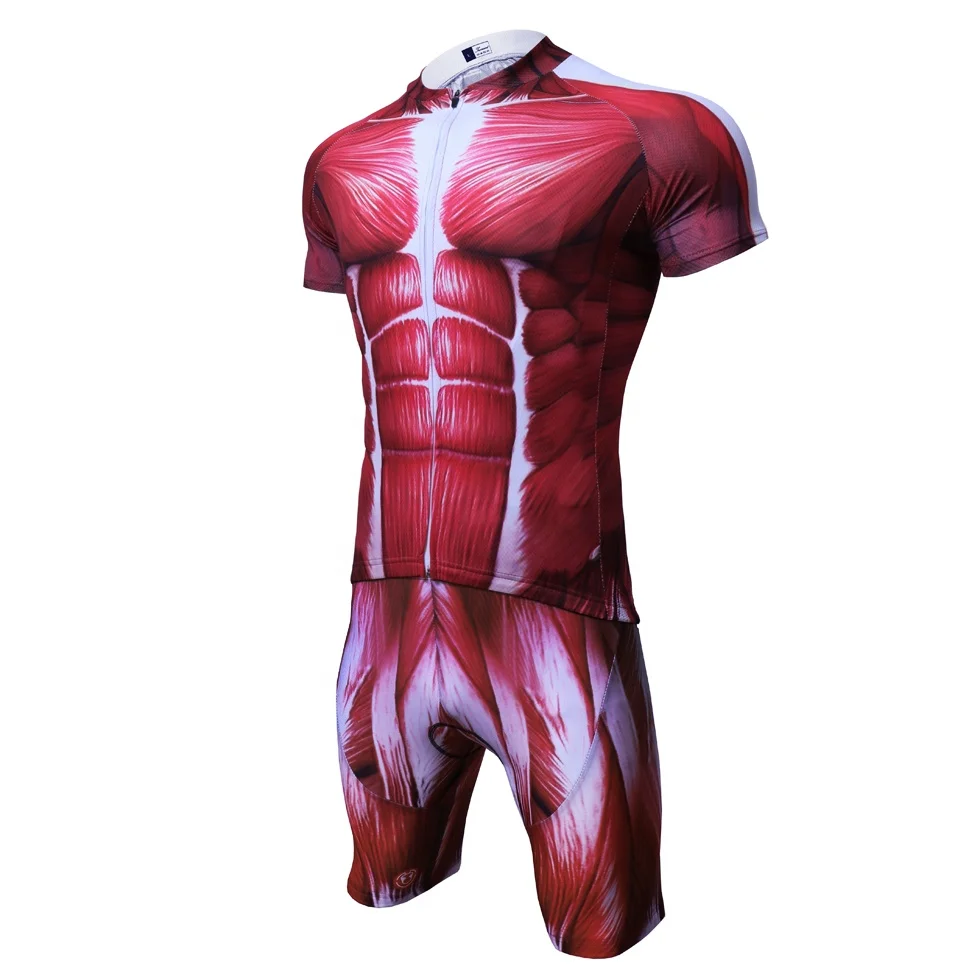 3D muscle man skeleton human meridian custom designs cycling jersey