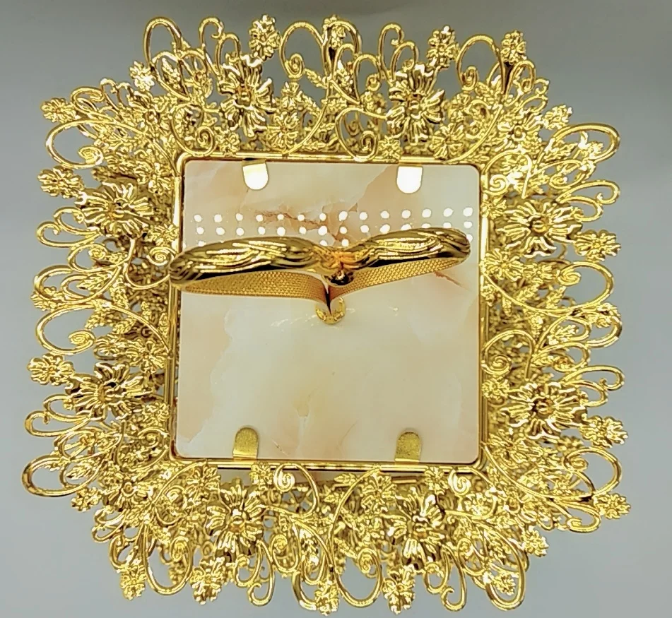 Best selling 3-Tier marble plate decorated with gold metal for  Mini cake fruit candy Display shelf