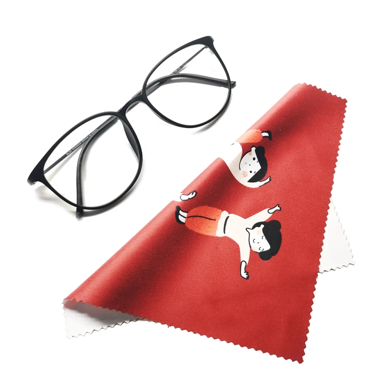 Custom Digital Printed Soft Microfiber Eyeglasses Cleaning Cloth Sunglasses Wiping Cloth