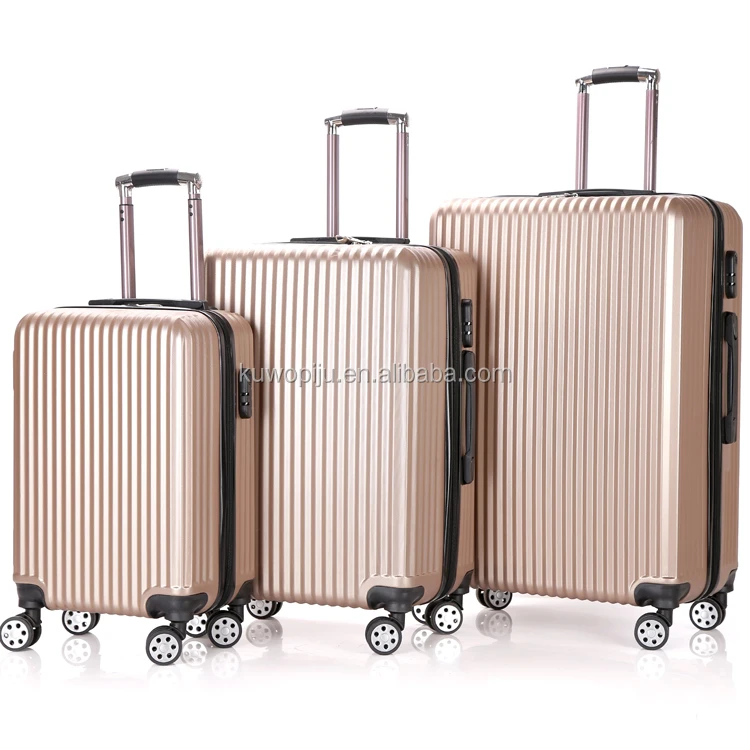 Swiss Case 4 Wheel Spinner 3 Piece ABS Luggage Set SILVER Hardside Suitcase