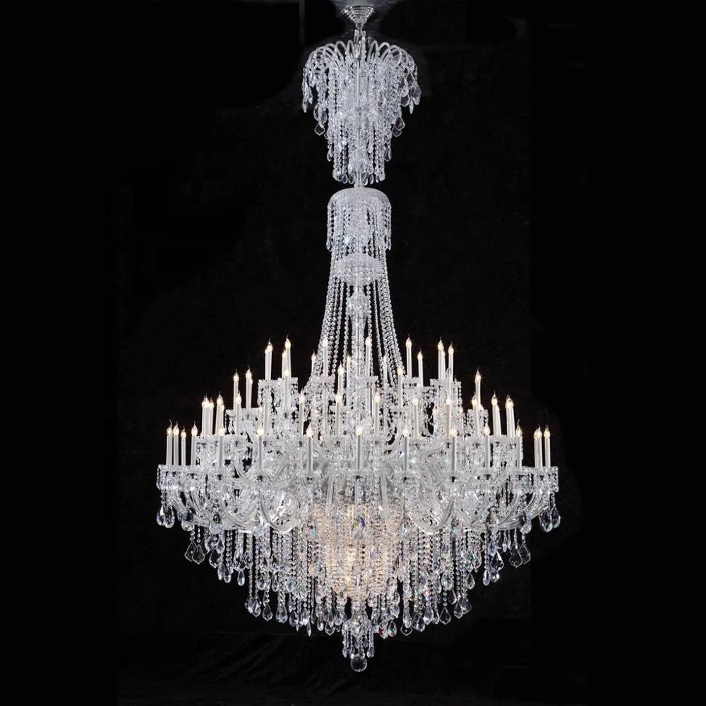 65 heads 4 tiers 160cm big large hotel crystal maria theresa chandelier bohemia lustre lights candelabra lampadari cristal lamp