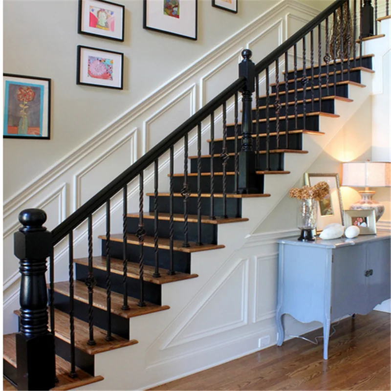 
American style modern new design solid wood spiral staircase 