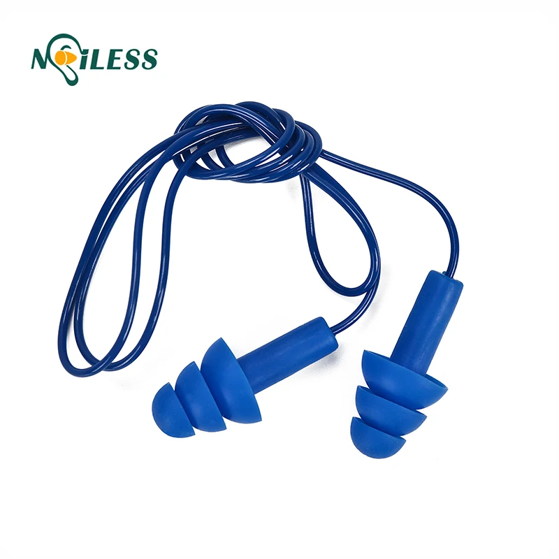 
waterproof swimming ear plug metal detectable corded earplug silicone 