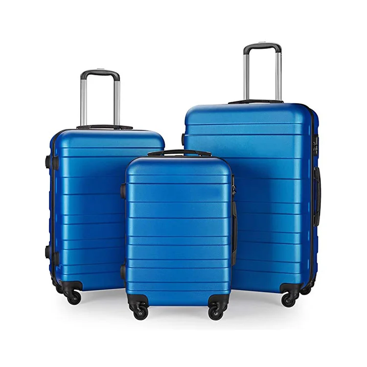 ABS Luggage 3 piece Trolley Luggage Set Spinner Hard Shell Carry on Suitcase