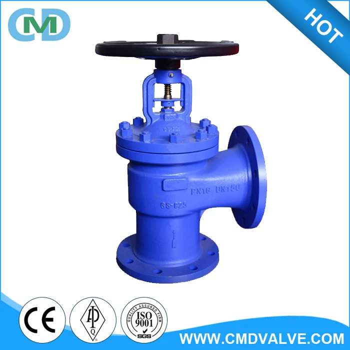 DIN Cast Steel GS-C25 90 Degree Water Angle Globe Valve with Handwheel