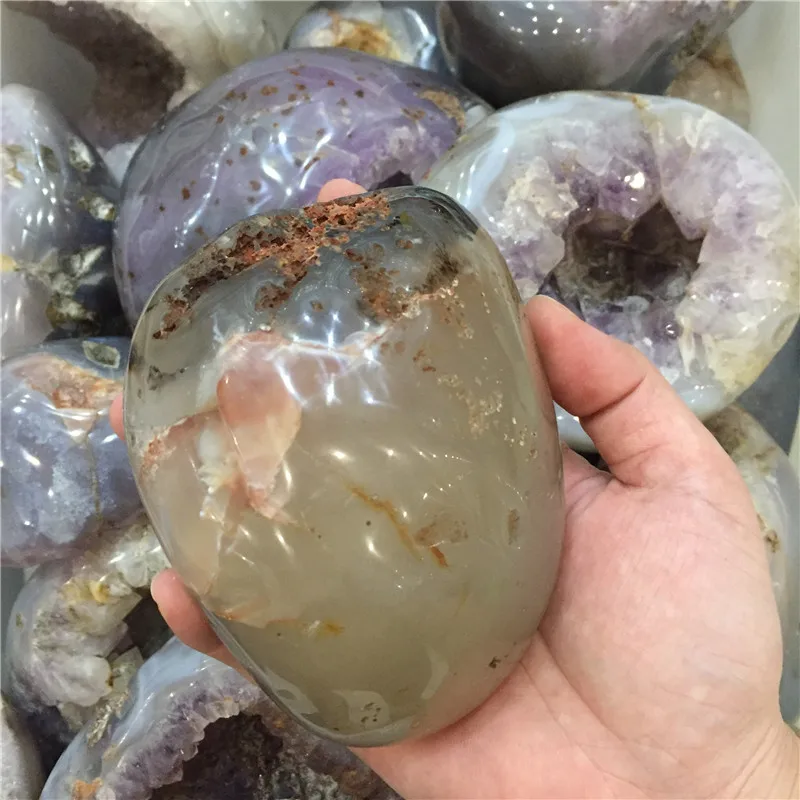 
Brazil Agate Spheres Open Smiling Amethyst Geode For Home Decoration 