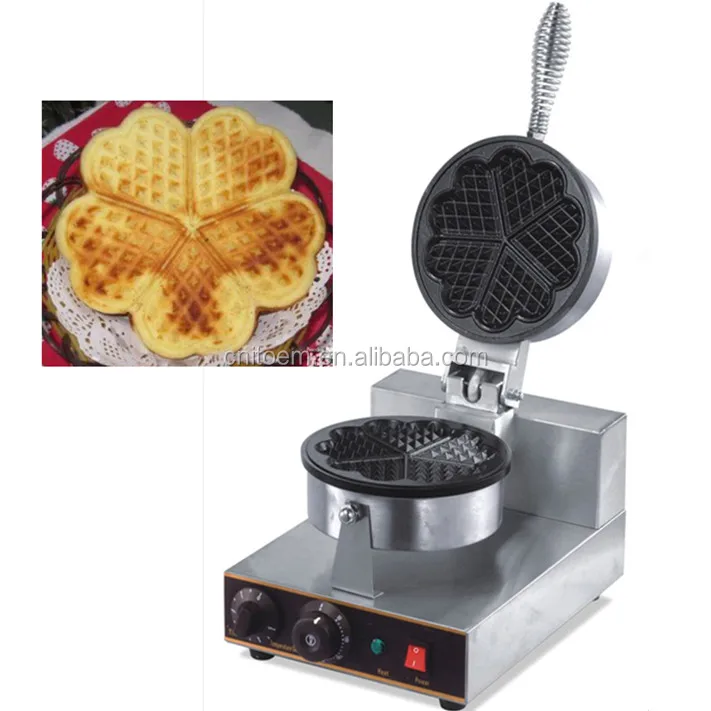 Double plate heart shape electric commercial egg waffle maker