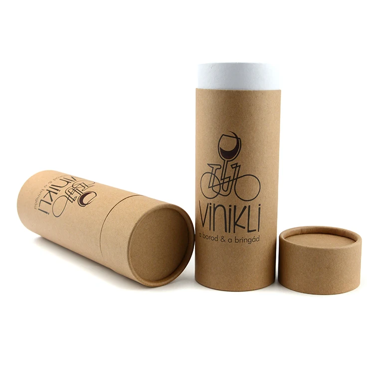 Delicate kraft paper boxes recycled round kraft paper tube for cosmetic