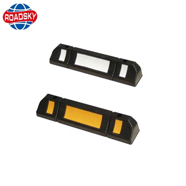 Reflective Driveway Wheel Stop Block Rubber Parking Curbs