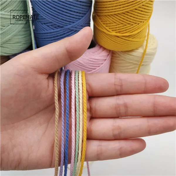 2mm 3 strands colored macrame cord 100 meters per roll