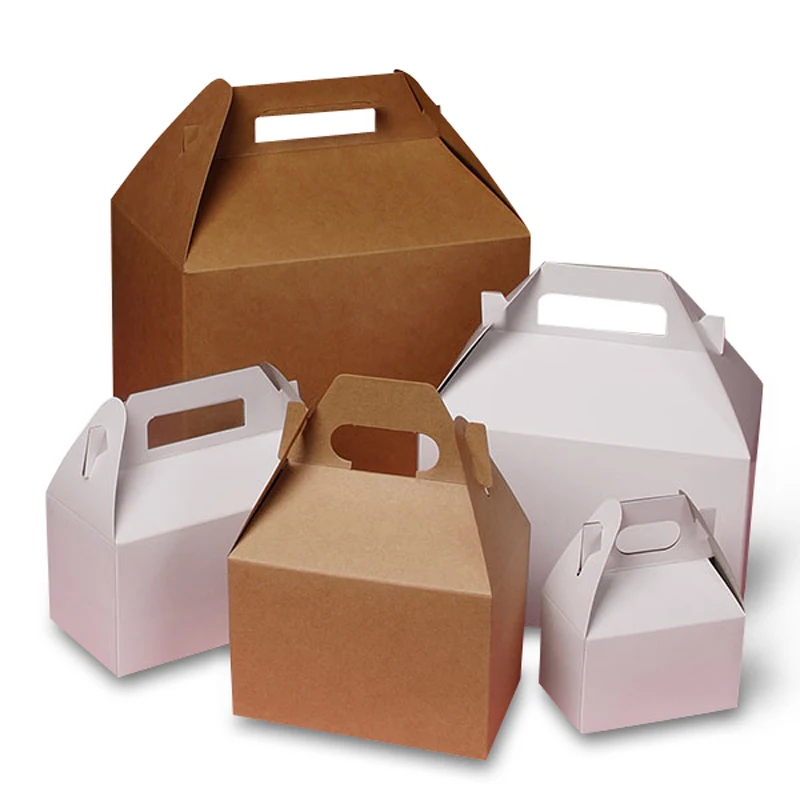 
Factory Food Grade Packaging Foldable Pastry cake Carry Boxes 