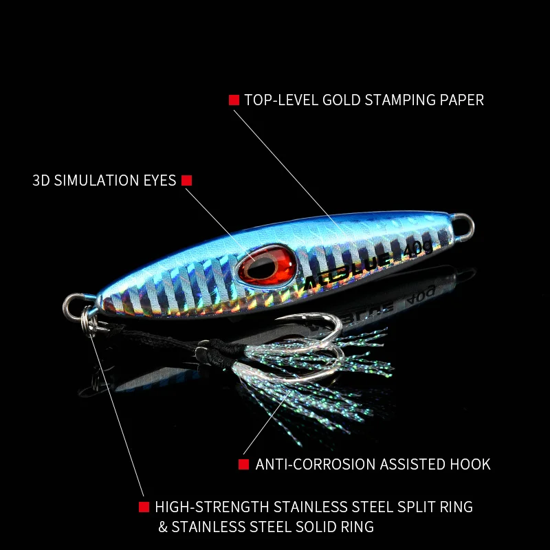 ALLBLUE 15g 28g 40g LUCKY JACK Saltwater Jigging Fishing Lure Metal Slow Jig