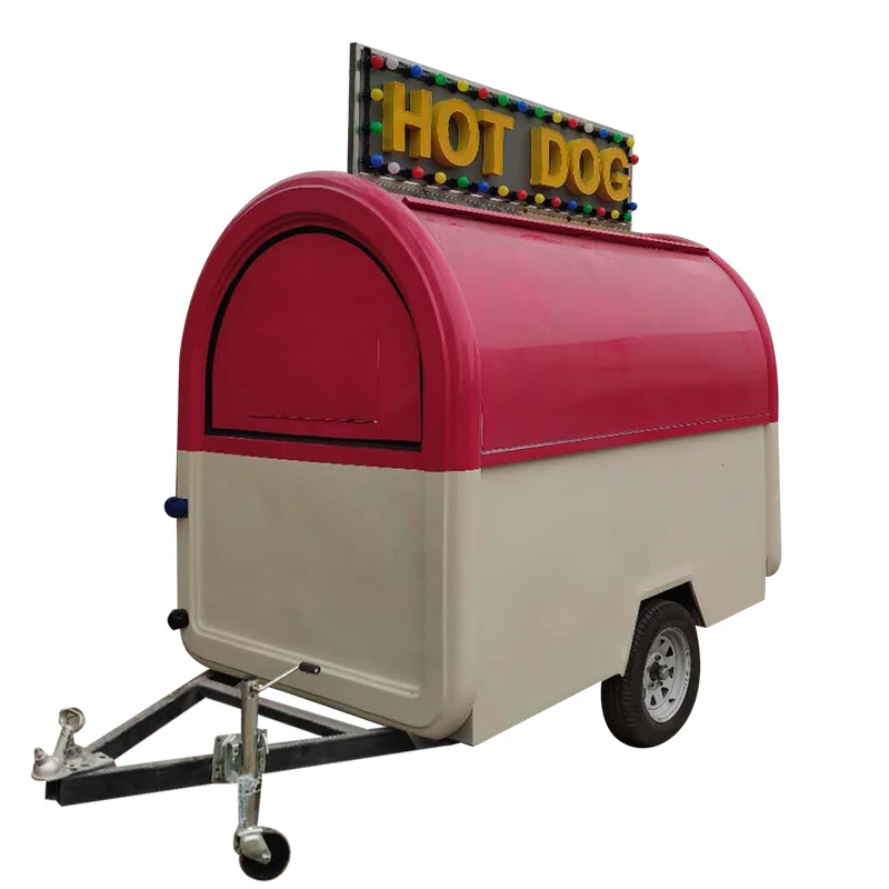 Лучшая цена, мобильный круглый трейлер для еды, тележка для хот-догов на продажу