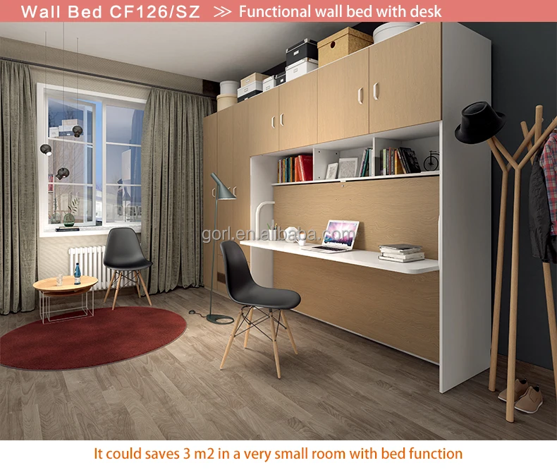 Gorl Furniture hot sale high quality wall bed murphy bed folding for saving space,CF126/SZ