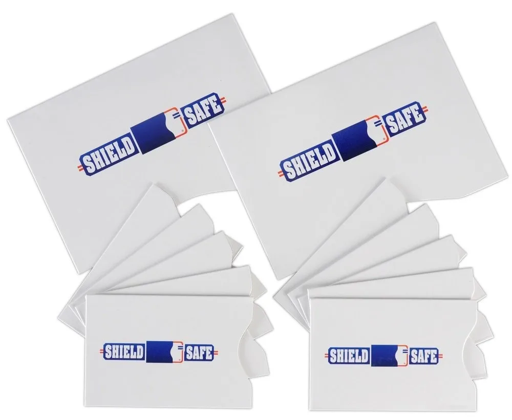 Coated paper credit card holders + passport blocking sleeves RFID blocking sleeves sets