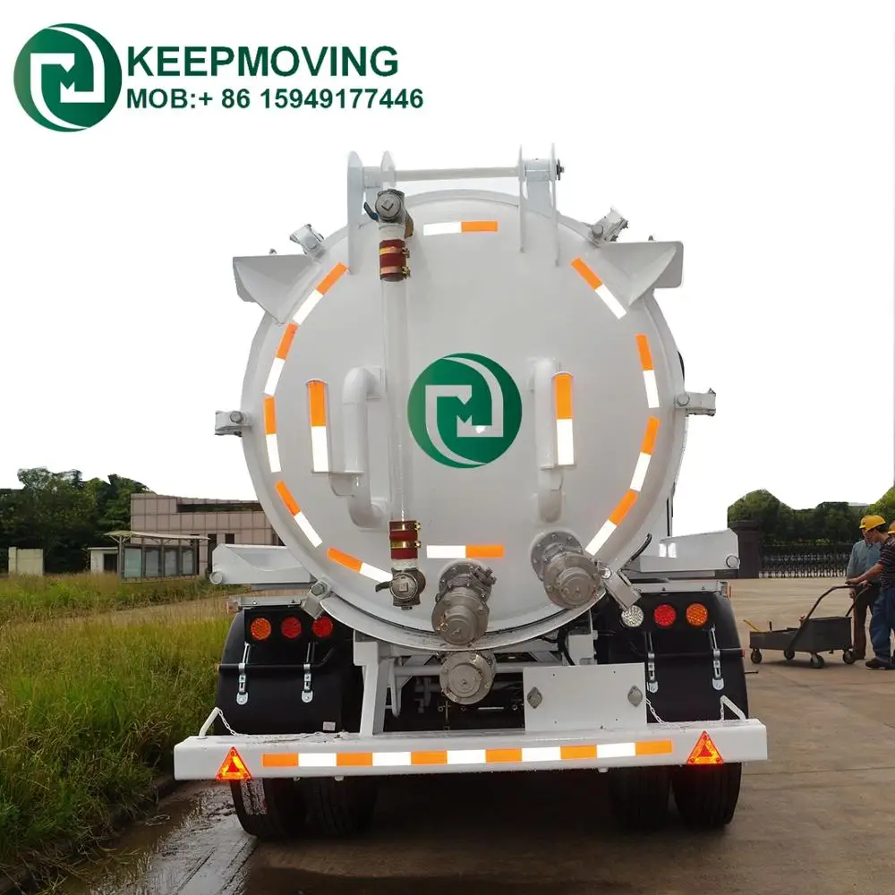 Tri-Axle Stainless Steel 22000 Litres Sewage Vacuum Suction Tanker Semi Trailer