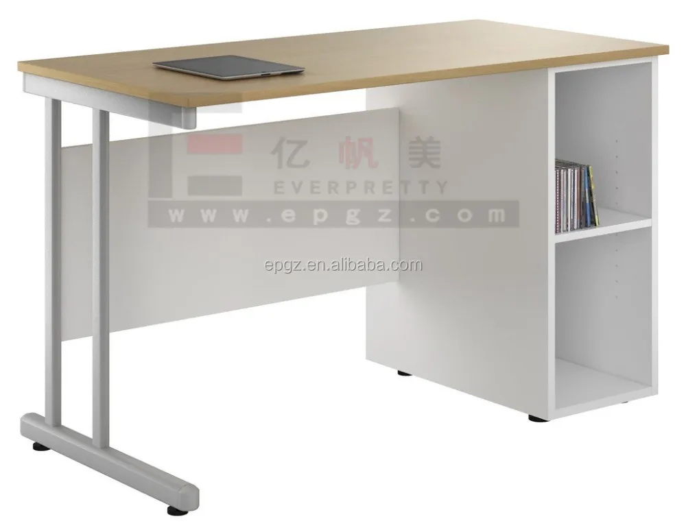 School Office Furniture Wooden Strong Metal Frame Iron Tube Teacher Use Desk with Cabinet