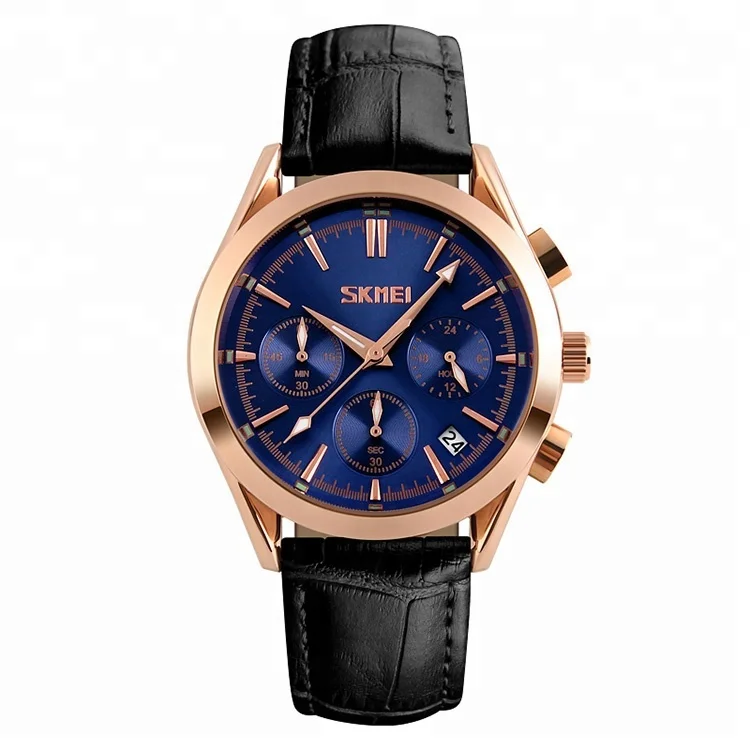 skmei watch review 9127 custom quartz men sport  leather band quartz watches