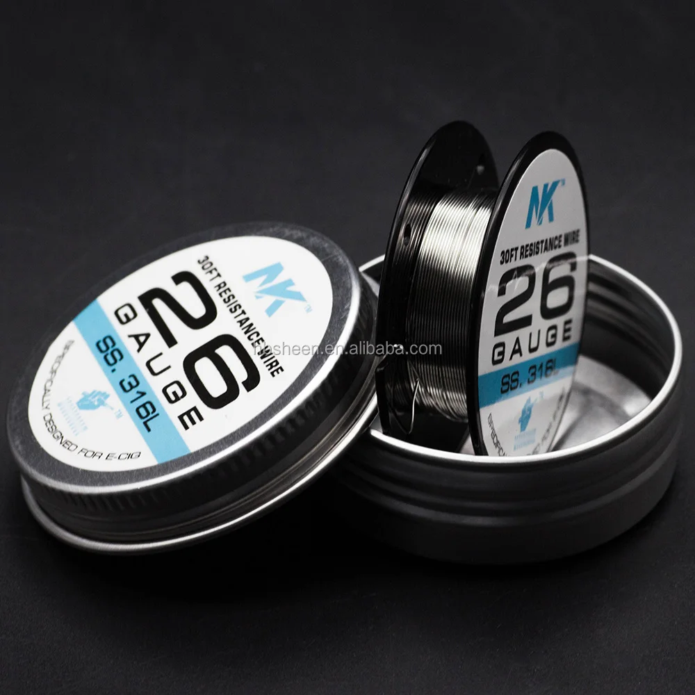 NK top selling 26g stainless steel wire ss 316L  electric heating alloy wire 30ft RDA RTA coil