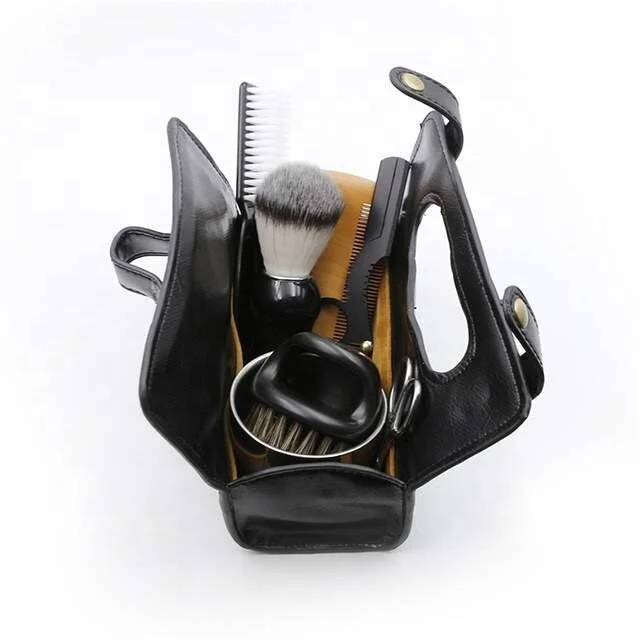 7 шт., Мужская деревянная щетка для ухода за бородой