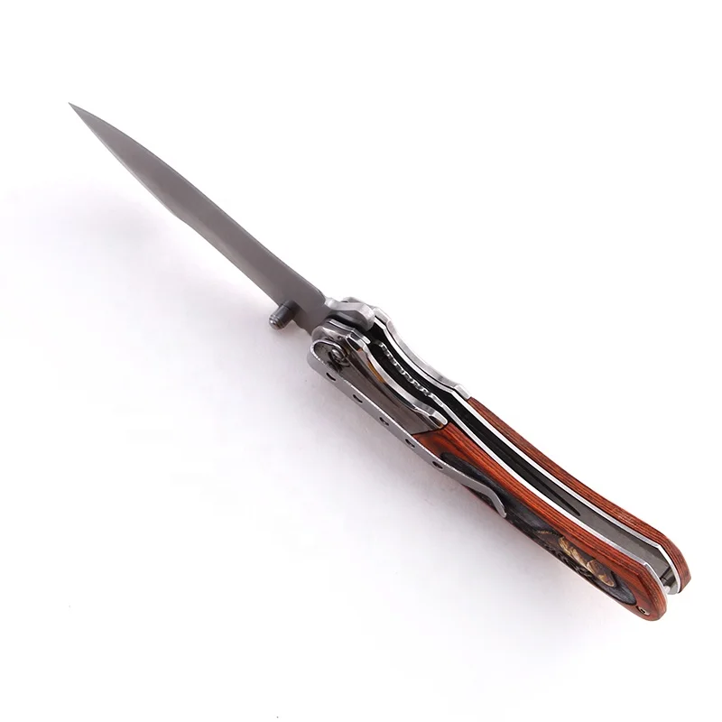 PAKKAWOOD handle laser animal pattern 3d printing camping utility folding blade knife